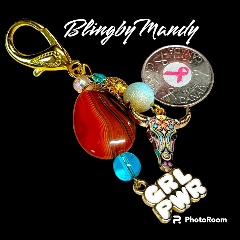 Cowgirl bling key fob/purse bling or hang on a belt loop